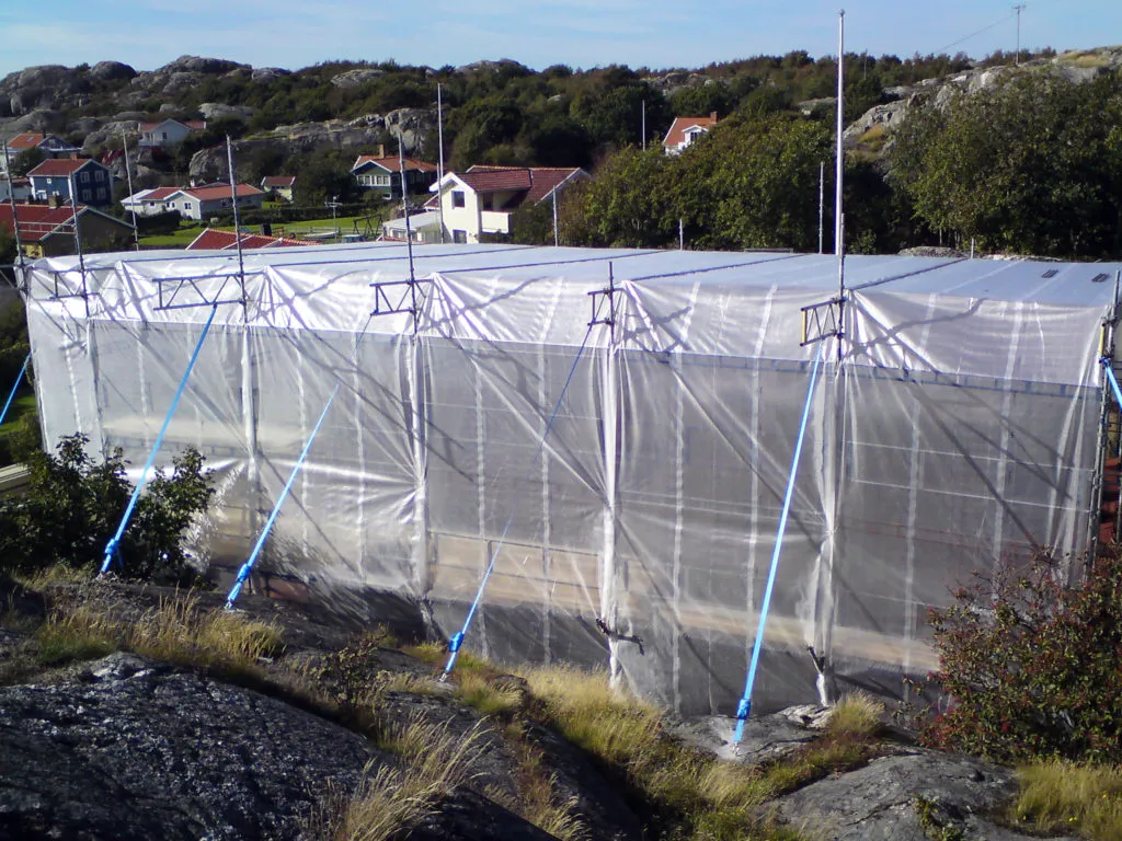 Väderskydd på byggprojekt